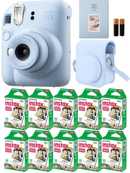Instax Mini 12 Pastel Blue / Подарунковий набір Блакитний / Камера + 100 фото + Чохол + Альбом 64 фото / Deluxe Edition