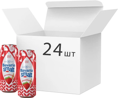 Упаковка напою солодового газованого Bavaria Smalt Strawberry безалкогольне світле фільтроване 0% 0.5 л х 24 шт (8714800040822)