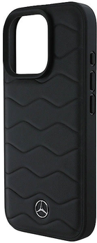 Панель Mercedes-Benz Waves Leather для Apple iPhone 16 PRO Black (MEHCP16L23RWRSK)