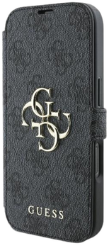 Etui z klapką Guess Book 4G Metal Logo do Apple iPhone 16 Plus Black (GUBKP16M4GMGGR)