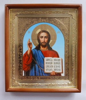 Икона Вседержитель в прямом киоте 19×22см