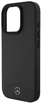 Панель Mercedes-Benz Textured And Plain Leather MagSafe для iPhone 16 PRO Black (MEHMP16L23RBARK)