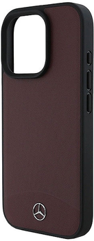 Панель Mercedes-Benz Textured And Plain Leather MagSafe для iPhone 16 PRO Red (MEHMP16L23RBARR)