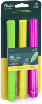 Набір стрижнів для 3D-ручки 3Doodler Start Мікс 75 шт Зелений+Жовтий+Рожевий (3DS-ECO-MIX4-75)