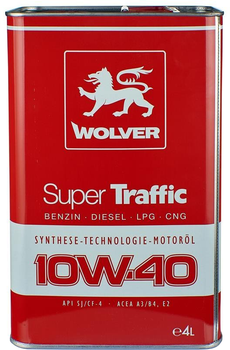 Моторна олива Wolver Super Traffic 10W-40 4 л (4260360942525)