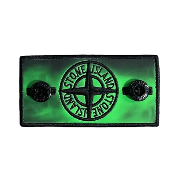 Термопатч Стон Айленд (Stone Island) Black x Green + 2 гудзики Зелений