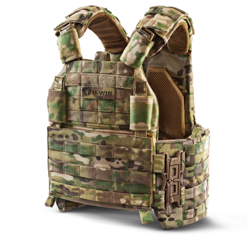 Плитоноска Plate Carrier Multicam U-WIN AGILE 250х300 з камербандами PRO зі швидкоскидами SPIDER Size 2: 90-105 см Multicam