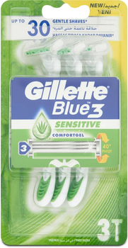 Одноразові бритви для гоління чоловічі Gillette Blue3 Sensitive 3 шт (7702018490080)