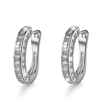 Жіночі сережки з кристалами у формі U, на кліпси, повні алмази Bijoux-e