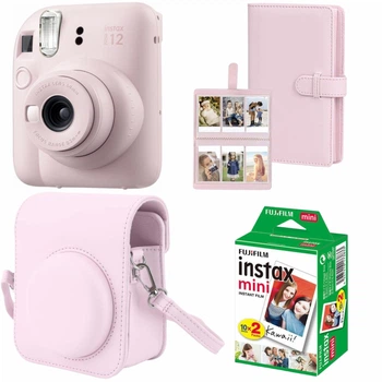 Набір Камера моментального друку Fujifilm INSTAX Mini 12 Blossom Pink / Чохол рожевий / Фотопапір на 20 знімків / Фотоальбом рожевий на 108 знімка