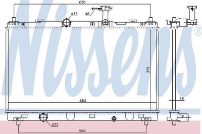 Радиатор охлаждения двигателя NISSENS 606146 Suzuki Vitara, SX4 1770061M00