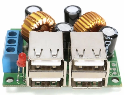 Преобразователь понижающий DC-DC на 4 USB порта. 9-40В на 5В 5А