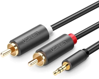 Кабель Ugreen AV102 AUX 3.5мм TRS - RCAx2 M/M 1.0м Black (10772)