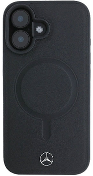 Панель Mercedes-Benz Plain Smooth Leather MagSafe для iPhone 16 Black (MEHMP16S23RCMK)