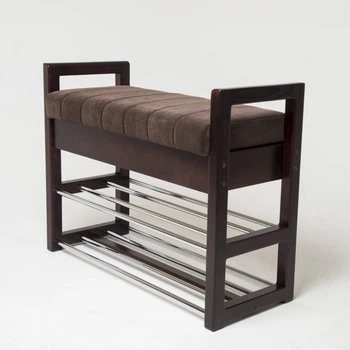 Банкетка орех темный HouseWood HW-30 перила из ольхи