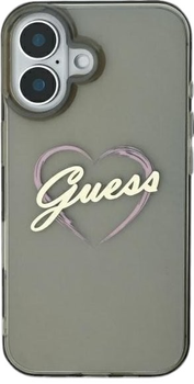 Etui Guess Hardcase IML Heart do Apple iPhone 16 Plus Black (GUHCP16MHCHGSPK)