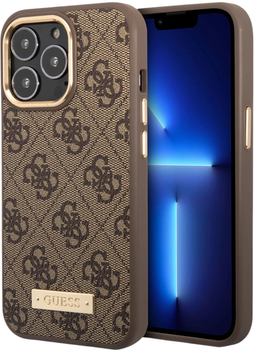 Чохол CG Mobile Guess 4G Logo Plate MagSafe для Apple iPhone 16 Plus Brown (GUHMP16MU4GPRW)