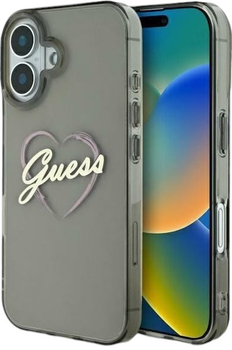 Панель Guess Hardcase IML Heart для Apple iPhone 16 Black (GUHCP16SHCHGSPK)