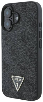 Панель Guess Hardcase Leather 4G Triangle Strass для Apple iPhone 16 Black (GUHCP16SP4TDPK)