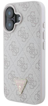 Панель Guess Hardcase Leather 4G Triangle Strass для Apple iPhone 16 Brown (GUHCP16SP4TDPW)