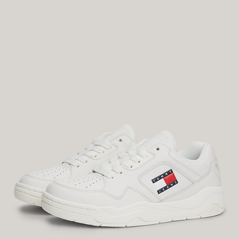 Sneakersy damskie skórzane do kostki Tommy Jeans EN0EN02524-YBL 40 Ecru (8720646924547)