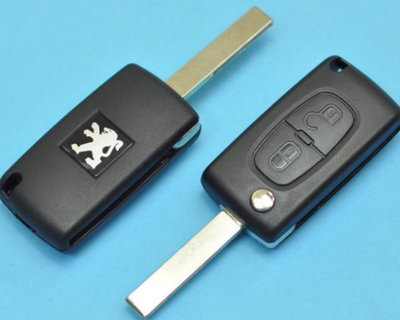 Корпус выкидного ключа для Peugeot 207 Партнер 307 308 407 GstarKey 2 кнопки батарейка на корпусе с прямым чистым жалом