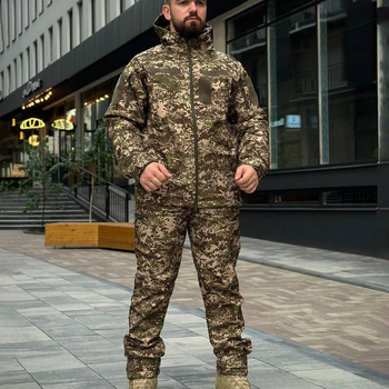 Форма Military куртка з капюшоном + штани Softshell на флісі хижак розмір S