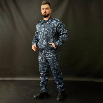 Форма для охоронців Кітель + Штани синій мультикам розмір 3XL