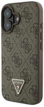 Панель Guess Hardcase Leather Metal Logo Strass Crossbody для Apple iPhone 16 Brown (GUHCP16SP4TDSCPW)