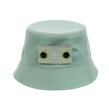Молодежная панама с патчем Стон Айленд (Stone Island) (One-size) Темно-зеленый
