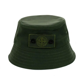 Молодежная панама с патчем Стон Айленд (Stone Island) (One-size) Темный-хаки