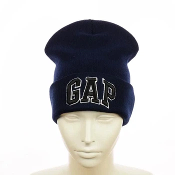 Молодежная шапка бини с вышивкой Гэп (GAP) (One-size) Темно-синий