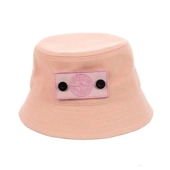 Молодежная панама с патчем Стон Айленд (Stone Island) (One-size) Персиковый