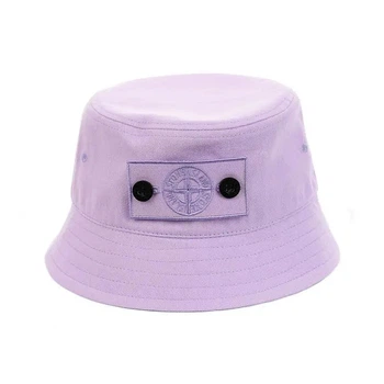 Молодежная панама с патчем Стон Айленд (Stone Island) (One-size) Сиреневый
