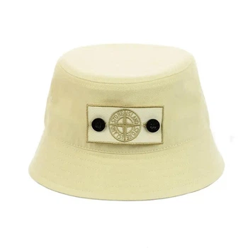 Молодежная панама с патчем Стон Айленд (Stone Island) (One-size) Бежевый