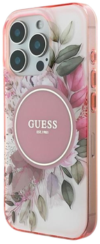 Etui Guess Hardcase IML Flower & Tonal Circle MagSafe do Apple iPhone 16 Pro Pink (GUHMP16LHFWBDCEP)