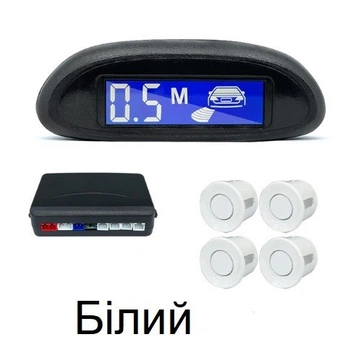 Автомобільний парктронік 4 задні датчики з екраном Witson LD05W білий