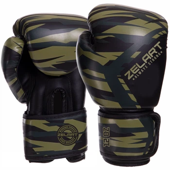 Перчатки боксерские PU Zelart BO-3397 (размер 12oz, камуфляж хаки)