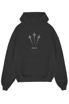 Худі чоловічий оверсайз зі стразами Taboo v 7 XS Чорне