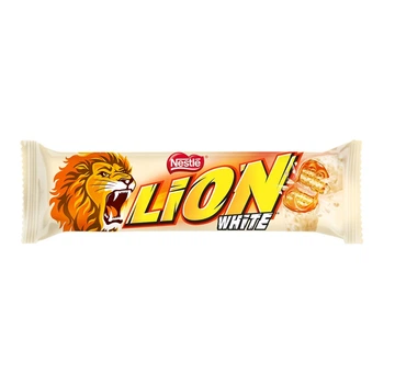 Вафли Lion White с мягкой карамелью покрытые хлопьями и белой глазурью 42 г (7613034120151)