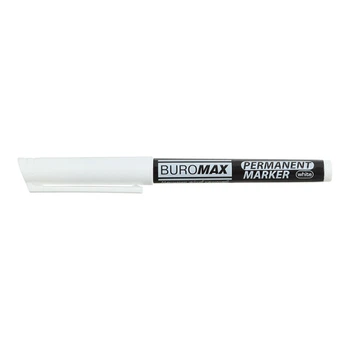 Перманентный маркер BuroMax 1-2 мм белый (BM.8708-12)
