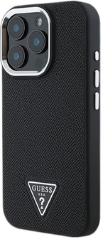 Панель Guess Hardcase Grained Triangle MagSafe для Apple iPhone 16 Pro Black (GUHMP16LPGTSPSK)