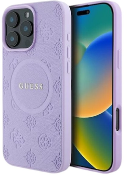 Панель Guess Hardcase Saffiano Peony Classic Logo MagSafe для Apple iPhone 16 Pro Purple (GUHMP16LPSAPSMEU)