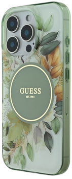 Панель Guess Hardcase IML Flower & Tonal Circle MagSafe для Apple iPhone 16 Pro Max Green (GUHMP16XHFWBDCEN)