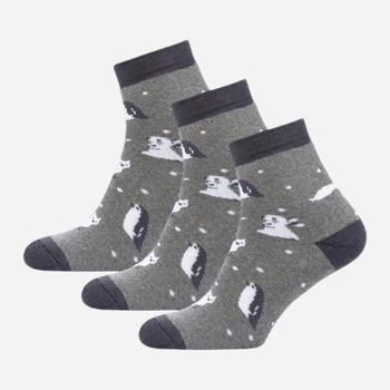 Набор женских носков коротких махровых Siela RT1212-075 36-39 3 пары Сирый (2100001556204)