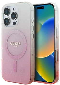 Панель Guess Hardcase IML Glitter Gradient MagSafe для Apple iPhone 16 Pro Max Pink (GUHMP16XHGRCELP)