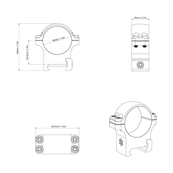 Кольца стальные Vector Optics 30 мм НИЗКИЕ XASR-S11