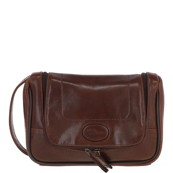 Мужская кожаная косметичка-несессер для путешествий Ashwood 8140 Brown (Коричневый)