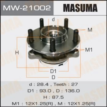 Подшипник ступицы MASUMA MW21002 Infiniti EX, G, M, FX 40202EJ70B, 402024GE0A, 40202CG110