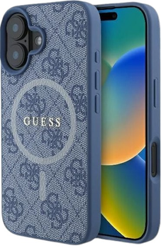 Панель Guess Hardcase 4G Ring Classic Logo MagSafe для Apple iPhone 16 Plus Blue (GUHMP16MG4GFRB)